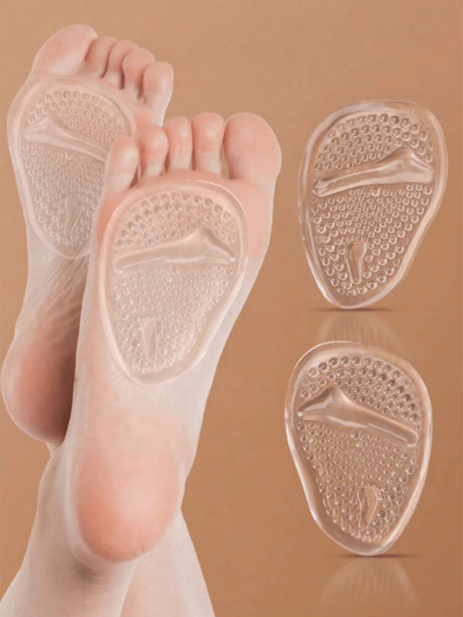 QKC 1 Pair Women's Anti-Slip Forefoot Pads For High Heels, Soft & Half-Size Cushion To Prevent Pain In Summer,Back To School Supplies, Boots Accessories For Shoes For Women, For Outdoor, Sport, Travel, Household, Office, School